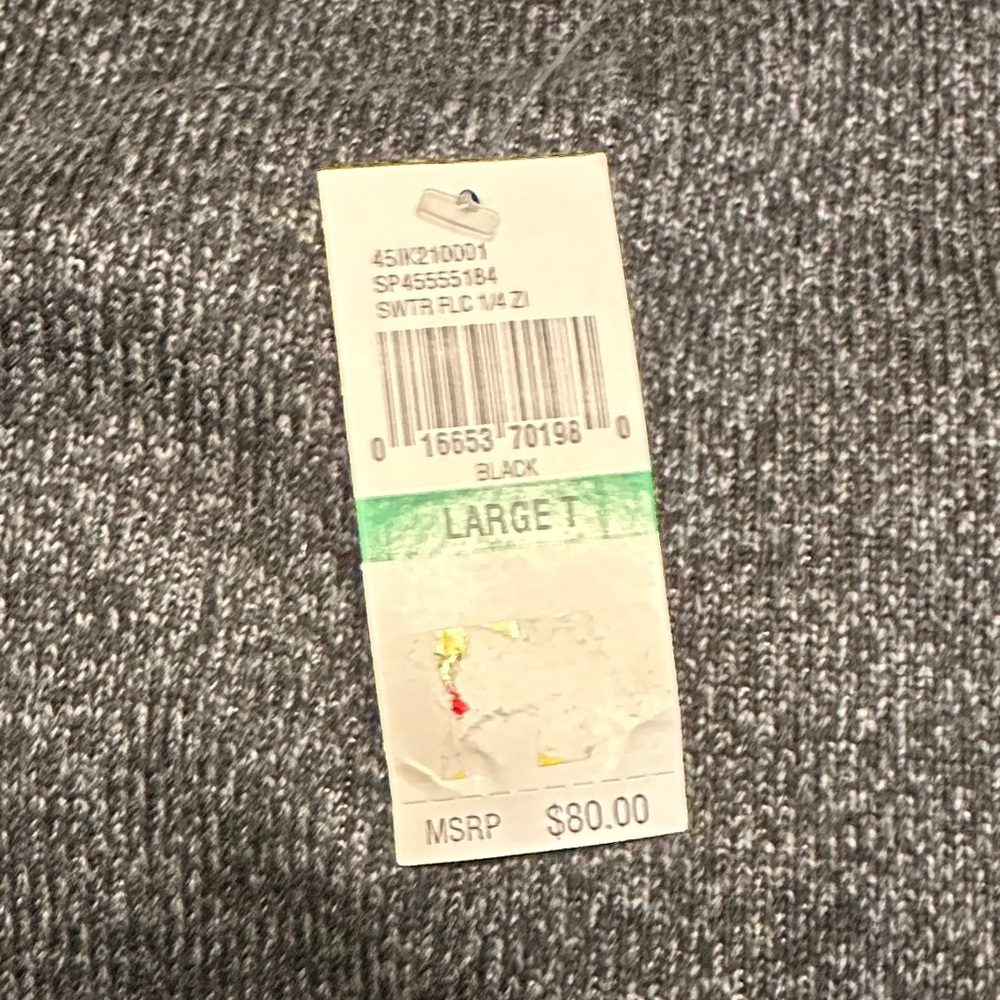 Izod Men's Zip Mock Neck Sweater in Brown Heather - Picture 3 of 6